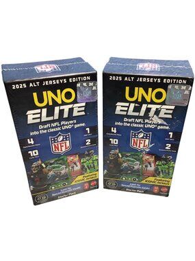 2 NFL Uno Elite 2025 Alt Jerseys Edition Starter Pack Sealed Box
